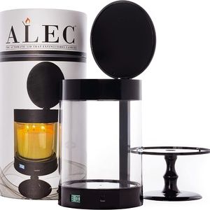 NWT - ALEC Clear Hurricane Candle Holder & Extinguisher, Black, Large